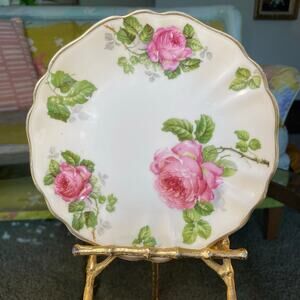 Vintage Prussia Beyer & Bock Royal Rudolstadt Scalloped Floral Plate